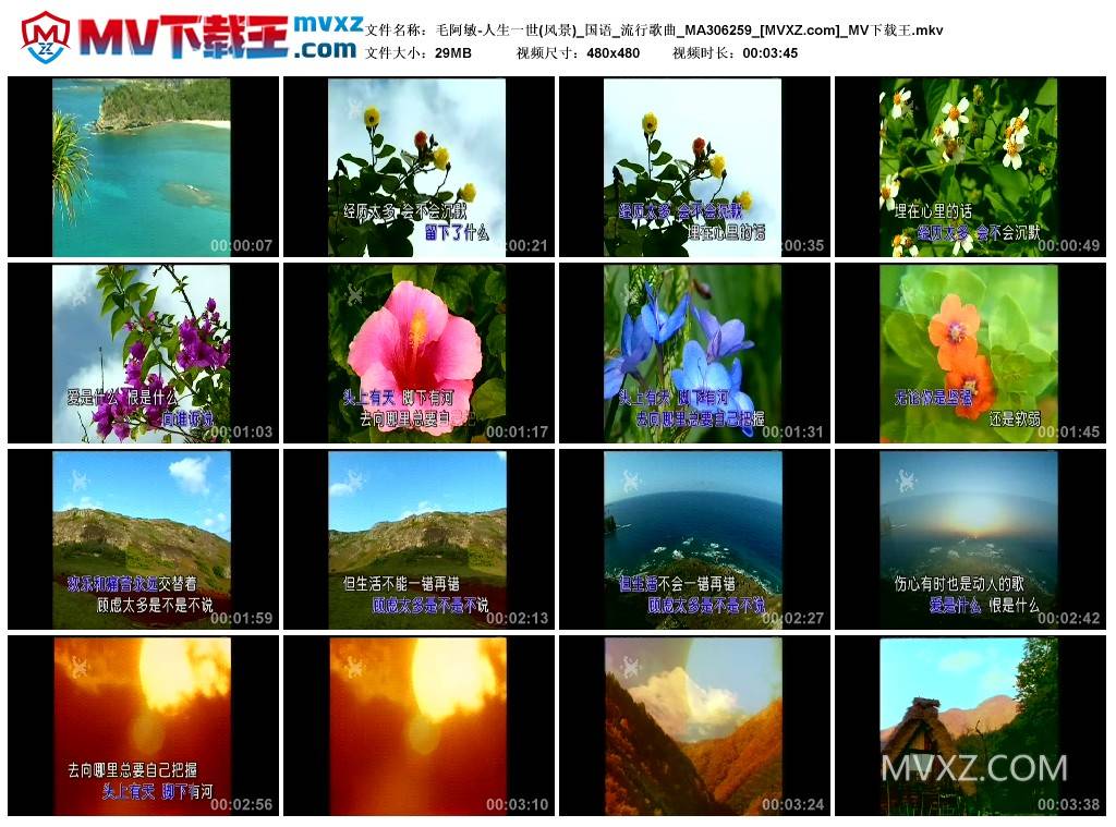 毛阿敏-人生一世(风景)_国语_流行歌曲_MA306259